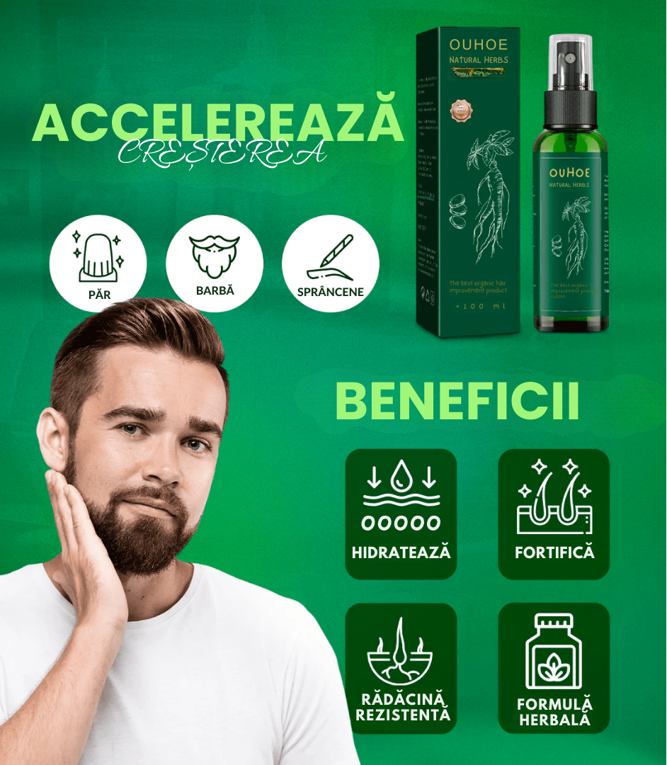 Elhoe Creștere pentru Păr -2x1: Creștere și Controlul Căderii – 100% Natural